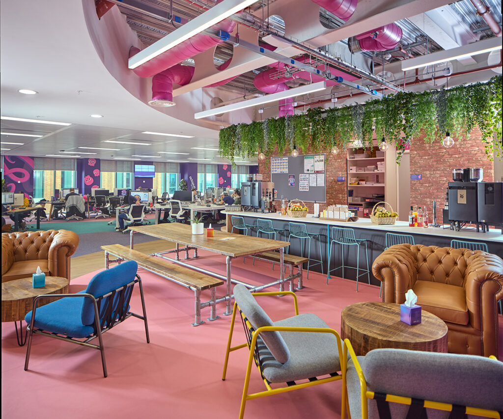 Octopus Energy kitchen and breakout areas at Two Friargate